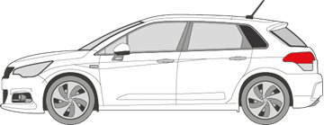 Afbeelding van Zijruit links Citroën C4 5 deurs (DONKERE RUIT)