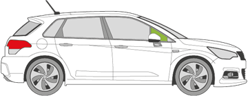 Afbeelding van Zijruit rechts Citroën C4 5 deurs