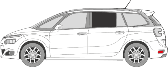 Afbeelding van Zijruit links Citroën C4 Grand Picasso (DONKER)