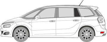 Afbeelding van Zijruit links Citroën C4 Grand Picasso (DONKER)