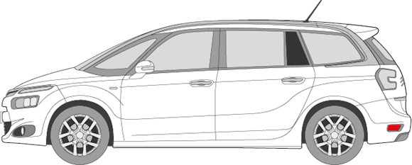 Afbeelding van Zijruit links Citroën C4 Grand Picasso (DONKER)