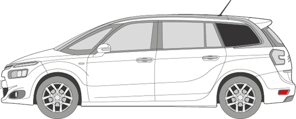 Afbeelding van Zijruit links Citroën C4 Grand Picasso (DONKER)