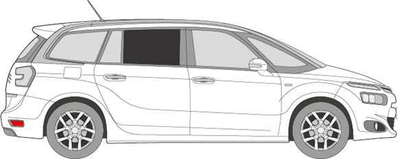 Afbeelding van Zijruit rechts Citroën C4 Grand Picasso (DONKER)