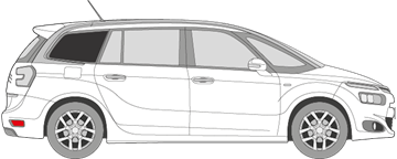 Afbeelding van Zijruit rechts Citroën C4 Grand Picasso (DONKER)