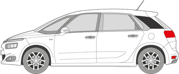 Afbeelding van Zijruit links Citroën C4 Picasso (DONKER)