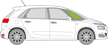 Afbeelding van Zijruit rechts Citroën C4 Picasso