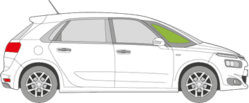 Afbeelding van Zijruit rechts Citroën C4 Picasso (gelaagd)