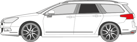 Afbeelding van Zijruit links Citroën C5 break (DONKER/GELAAGD)