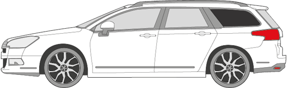 Afbeelding van Zijruit links Citroën C5 break (DONKER)