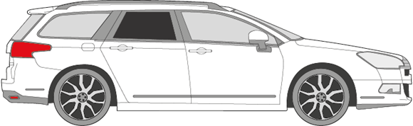 Afbeelding van Zijruit rechts Citroën C5 break (DONKER/GELAAGD)