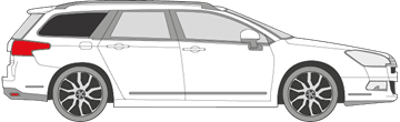 Afbeelding van Zijruit rechts Citroën C5 break (DONKER/GELAAGD)