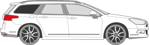 Afbeelding van Zijruit rechts Citroën C5 break (DONKER/GELAAGD)