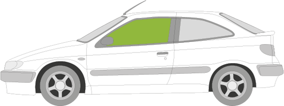 Afbeelding van Zijruit links Citroën Xsara 3 deurs