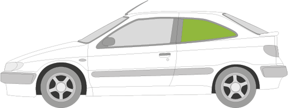 Afbeelding van Zijruit links Citroën Xsara 3 deurs