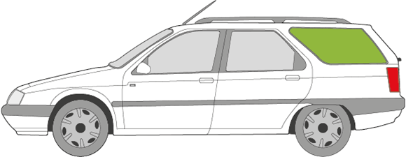 Afbeelding van Zijruit links Citroën ZX break 