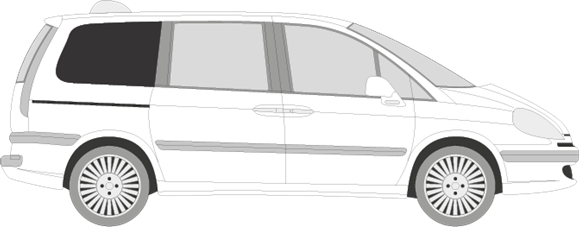 Afbeelding van Zijruit rechts Peugeot 807 (DONKERE RUIT)