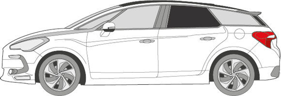 Afbeelding van Zijruit links Citroën DS5 (DONKERE RUIT)