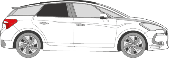 Afbeelding van Zijruit rechts Citroën DS5 (DONKERE RUIT)