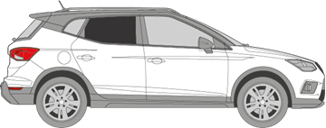 Afbeelding van Zijruit rechts Seat Arona (DONKERE RUIT)