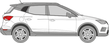 Afbeelding van Zijruit rechts Seat Arona (DONKERE RUIT)