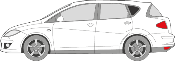 Afbeelding van Zijruit links Seat Toledo (DONKERE RUIT)