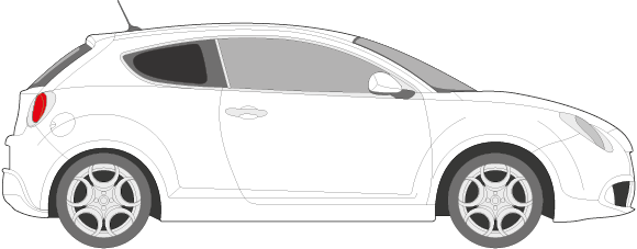 Afbeelding van Zijruit rechts Alfa Romeo Mito (DONKERE RUIT) 