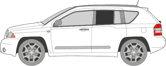 Afbeelding van Zijruit links Jeep Compass (DONKERE RUIT)