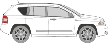 Afbeelding van Zijruit rechts Jeep Compass (DONKERE RUIT)