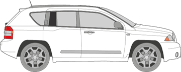 Afbeelding van Zijruit rechts Jeep Compass (DONKERE RUIT)