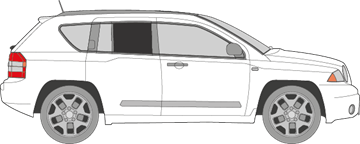 Afbeelding van Zijruit rechts Jeep Compass (DONKERE RUIT)