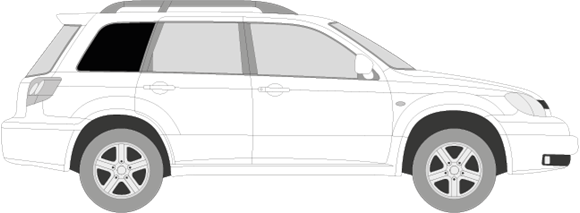 Afbeelding van Zijruit rechts Mitsubishi Outlander (DONKERE RUIT)