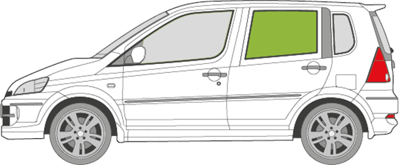 Afbeelding van Zijruit links Daihatsu YRV