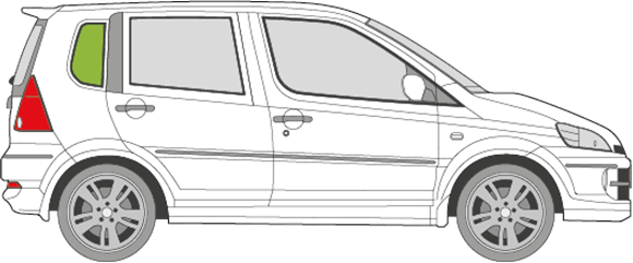 Afbeelding van Zijruit rechts Daihatsu YRV