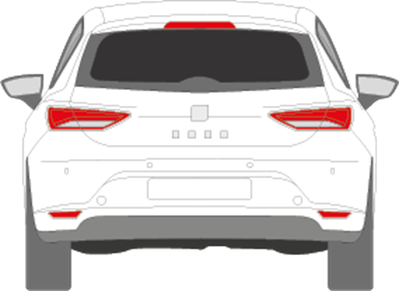 Afbeelding van Achterruit Seat Leon 5 deurs (DONKERE RUIT) 
