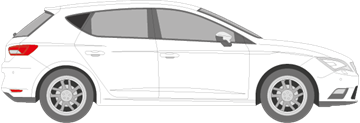 Afbeelding van Zijruit rechts Seat Leon 5 deurs (DONKERE RUIT)