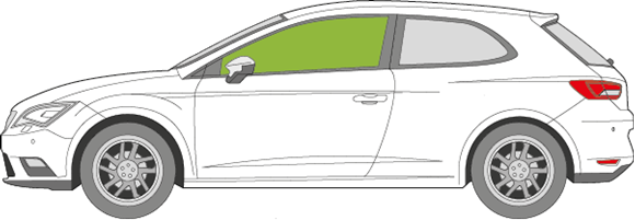 Afbeelding van Zijruit links Seat Leon 3 deurs