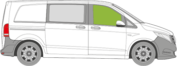 Afbeelding van Zijruit rechts Mercedes Vito 