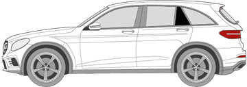 Afbeelding van Zijruit links Mercedes GLC-klasse (DONKERE RUIT) 