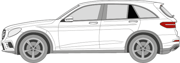 Afbeelding van Zijruit links Mercedes GLC-klasse (DONKERE RUIT) 