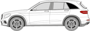 Afbeelding van Zijruit links Mercedes GLC-klasse (DONKERE RUIT)  