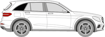 Afbeelding van Zijruit rechts Mercedes GLC-klasse (DONKERE RUIT)  
