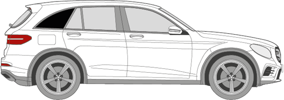 Afbeelding van Zijruit rechts Mercedes GLC-klasse (DONKERE RUIT)  