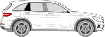 Afbeelding van Zijruit rechts Mercedes GLC-klasse (DONKERE RUIT) 