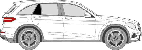 Afbeelding van Zijruit rechts Mercedes GLC-klasse (DONKERE RUIT) 