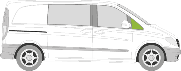 Afbeelding van Zijruit rechts Mercedes Vito (getint)