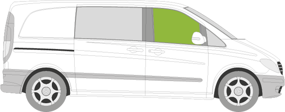 Afbeelding van Zijruit rechts Mercedes Vito (getint)