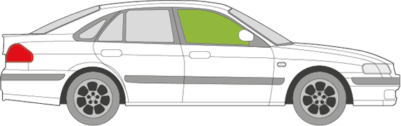 Afbeelding van Zijruit rechts Mazda 626