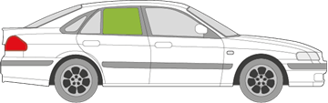 Afbeelding van Zijruit rechts Mazda 626