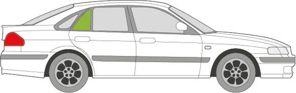 Afbeelding van Zijruit rechts Mazda 626