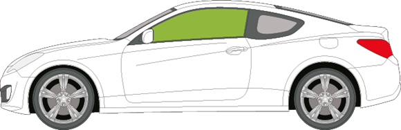 Afbeelding van Zijruit rechts Hyundai Genesis 